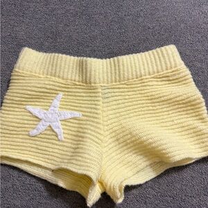 SHEIN Light Yellow Knit Shorts